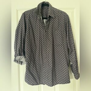 Vintage Retro 70s Patterned Men's Button Down Shirt